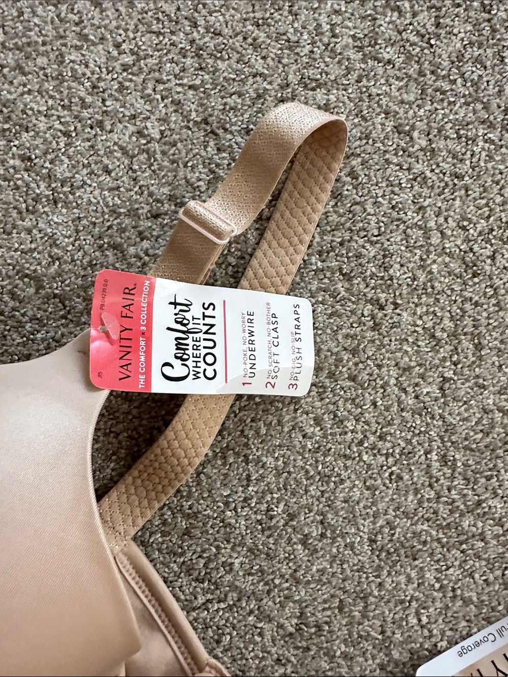 Vanity Fair Nude Bra with Lace Side Panels underwire 40D - Picture 2 of 3